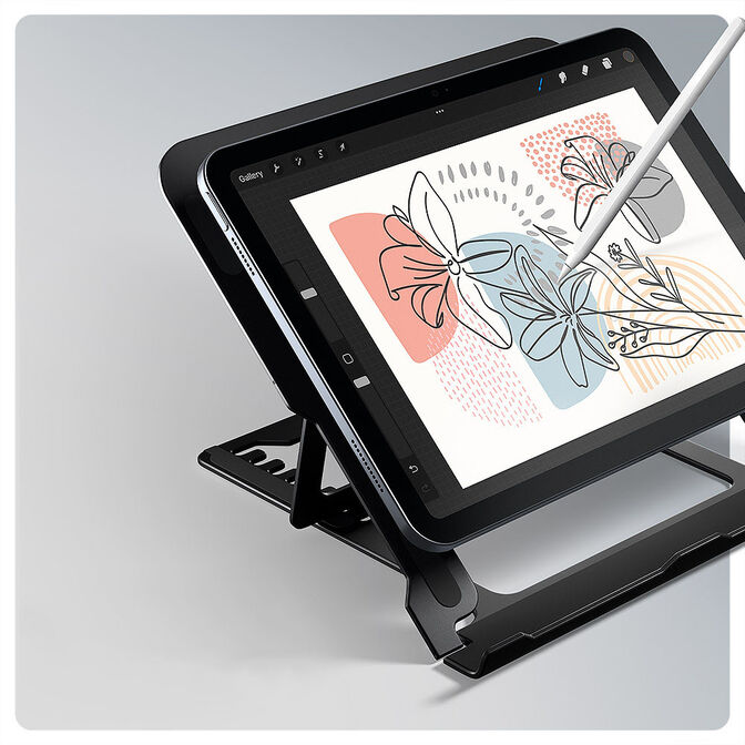 Soporte Elevat&oacute;rio AXAGON STND-LAB  para Port&aacute;tiles Ajustable Aluminio Negro image number 3