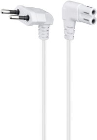 Cable de Alimentación Ewent IEC C7 Ewent 90º 1.8m Blanco
