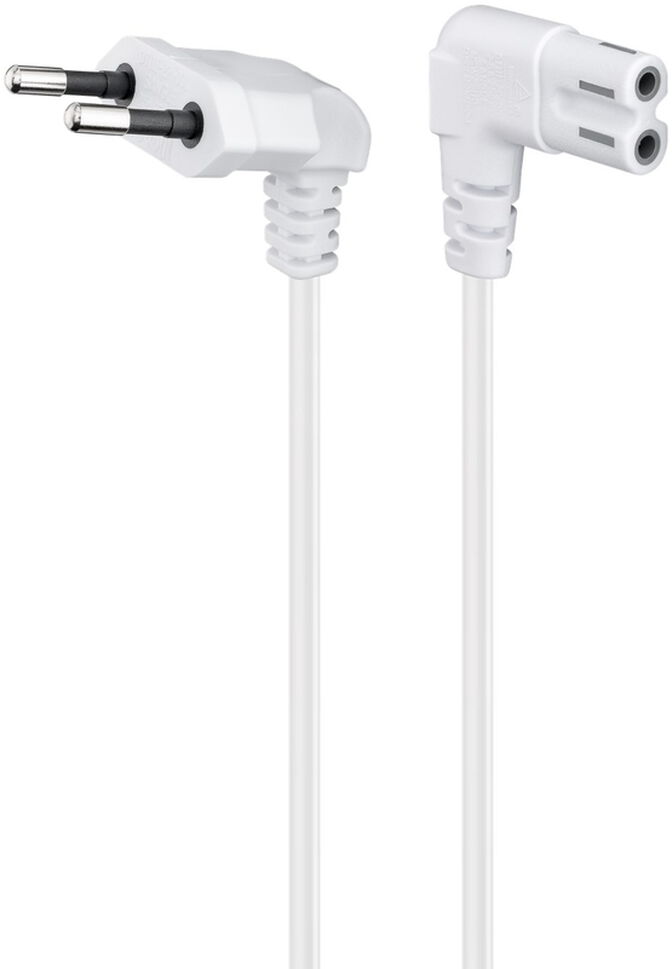 Cable de Alimentaci&oacute;n Ewent IEC C7 Ewent 90&ordm; 1.8m Blanco image number 0