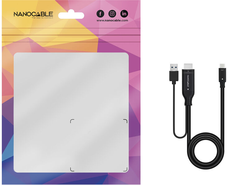 Cable Conversor NanoCable HDMI 2.0 para USB-C 1.8 M Negro image number 5