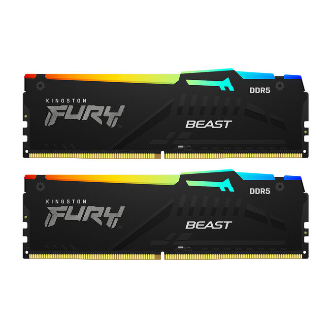 Kingston Kit 32GB (2 x 16GB) DDR5 5600MHz FURY Beast RGB Preto CL36 image number 0