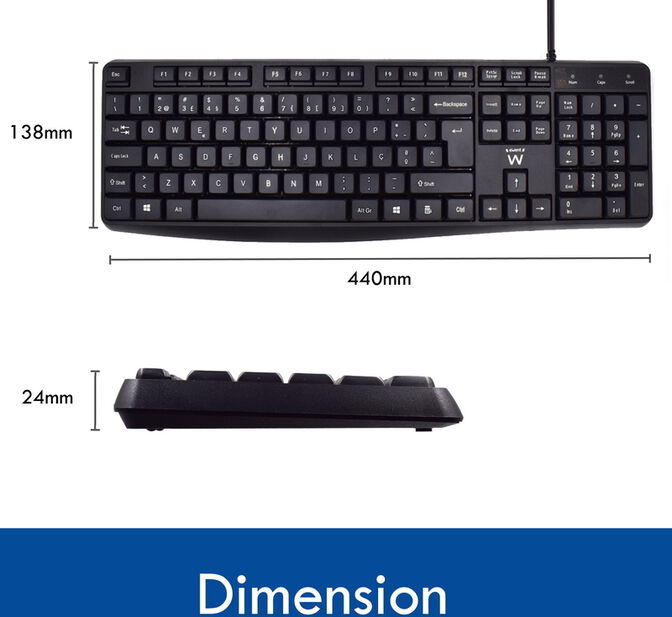 Teclado Ewent Business USB Quiet Typing PT Negro image number 4