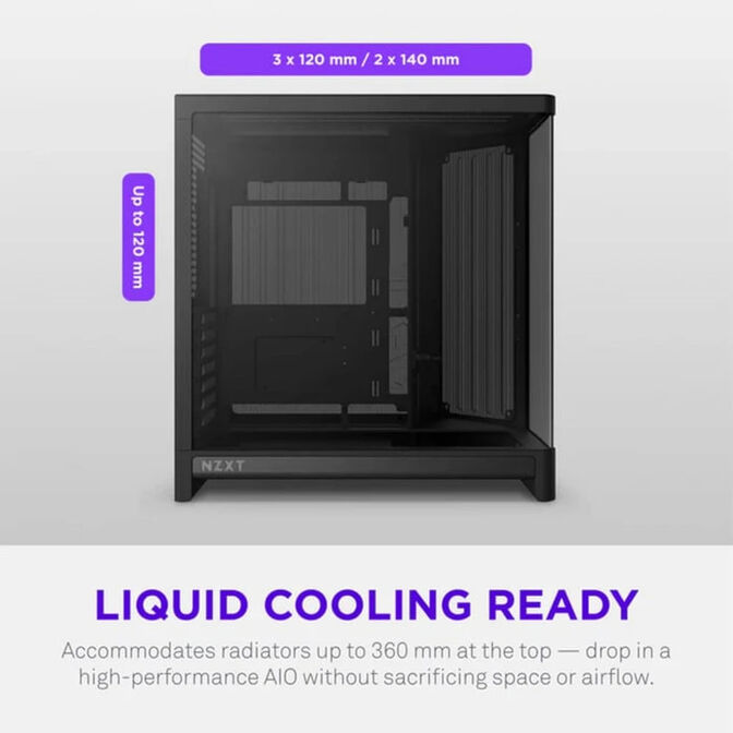 Torre ATX NZXT H6 RGB+ Negro Cristal Templado image number 6