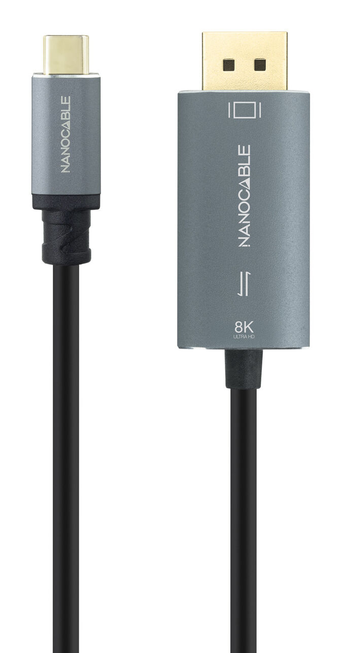 Cable Conversor Nanocable USB-C/M > DisplayPort/M 8K 2 M Negro image number 1