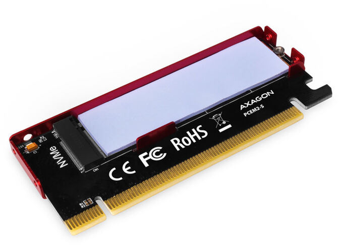 Adaptador AXAGON PCEM2-N PCIe-3.0-x16, 1x M.2/NVMe/SSD con disipador pasivo image number 2