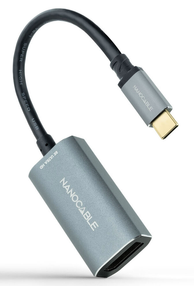 Adaptador NanoCable USB-C para DisplayPort 8K 15 CM Alum&iacute;nio image number 1