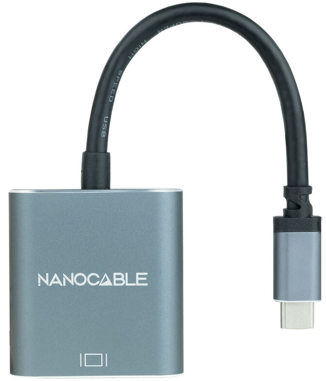 Adaptador NanoCable USB-C M para VGA F 10 CM Gris image number 0