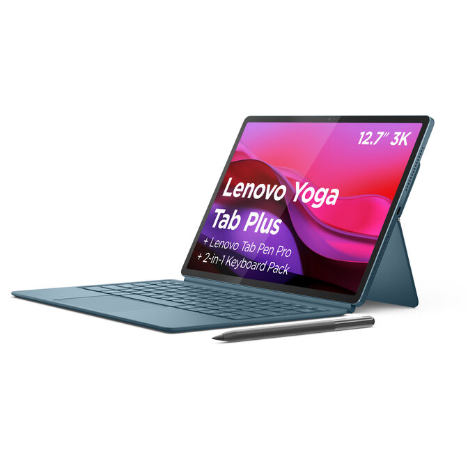 Tablet Lenovo Yoga Tab Plus TB520FU 12.7" (16 / 256GB) 3K 144Hz WiFi Tidal Teal + Funda con Teclado + Pen image number 0