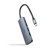 Hub Nanocable USB-C 3xUSB-A+USB-C CARGA+HDMI, Gris 18 CM