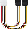Cable de Alimentaci&oacute;n SATA NanoCable - 5.25" (Molex 4Pinos) M - 2x SATA F 20 CM OEM image number null
