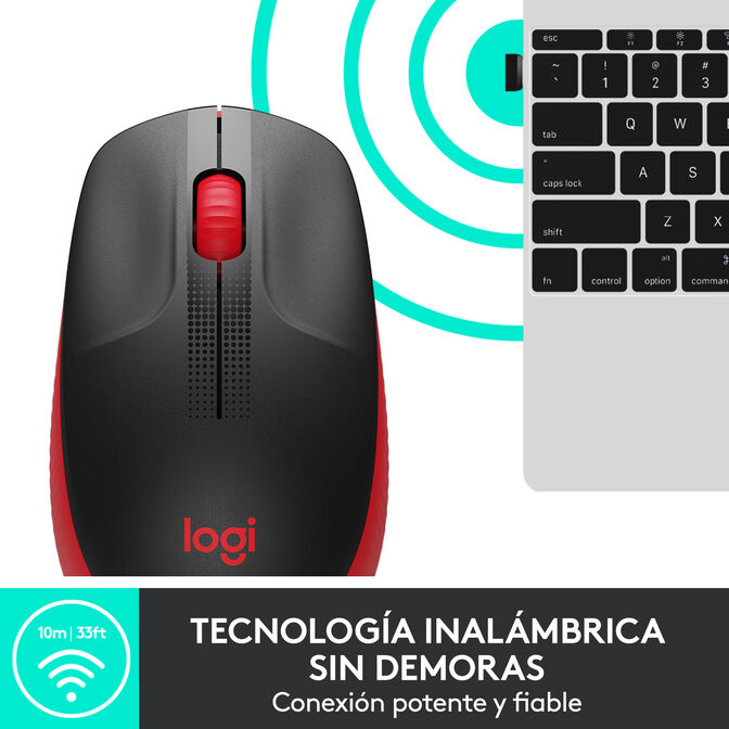 Rat&oacute;n Logitech M190 1000DPI Wireless Rojo image number 5
