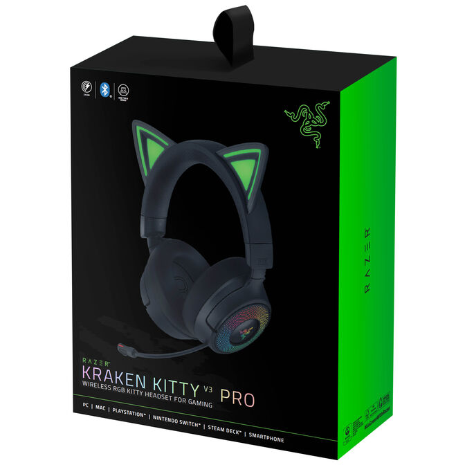 Auriculares Razer Kraken Kitty V3 Pro Wireless/Bluetooth Negro image number 6