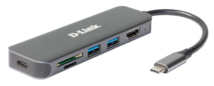HUB USB D-Link USB-C Macho > 2 x USB 3.0 (SS) + 1 x HDMI (4K Ready) + 1 x USB-C (PD60W) + Leitor de Cartões image number 0