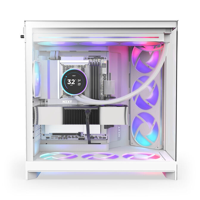 Caixa E-ATX NZXT H9 Flow RGB Blanca (2025) Cristal Templado image number 3