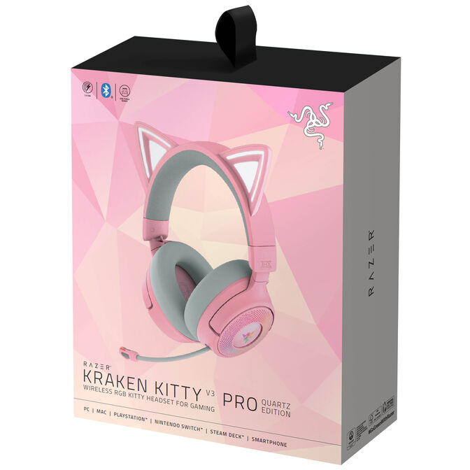 Auriculares Razer Kraken Kitty V3 Pro Wireless/Bluetooth Quartz image number 6