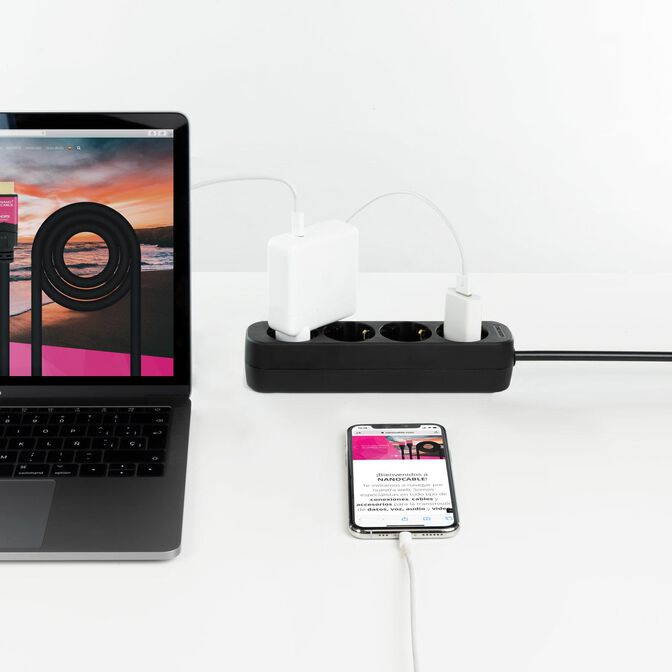 Regleta NanoCable 4 Tomas 1.4 M Negro image number 3