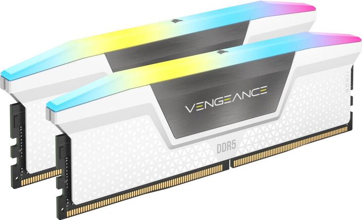 Corsair Kit 32GB (2 x 16GB) DDR5 6000MHz Vengeance RGB White CL36 (rev2) image number 0