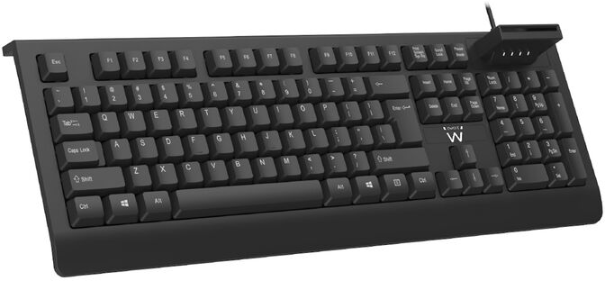 Teclado Ewent EW3287 com Smart Card Reader USB PT Negro image number 1