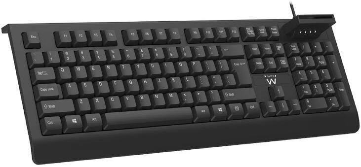 Teclado Ewent EW3287 com Smart Card Reader USB PT Negro image number 1