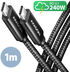 Cable de Carga AXAGON BUCM2-CM10AB USB-C <-> USB-C 2.0, 1m, PD 240W 5A, ALU, braid image number null