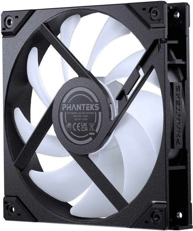 Ventilador Phanteks M25 Gen2 140mm PWM Reversed Airflow D-RGB Negro image number 1