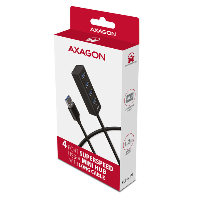 USB-A-Hub AXAGON HUE-M1AL, 4x USB 3.2 - 1.2m image number 2