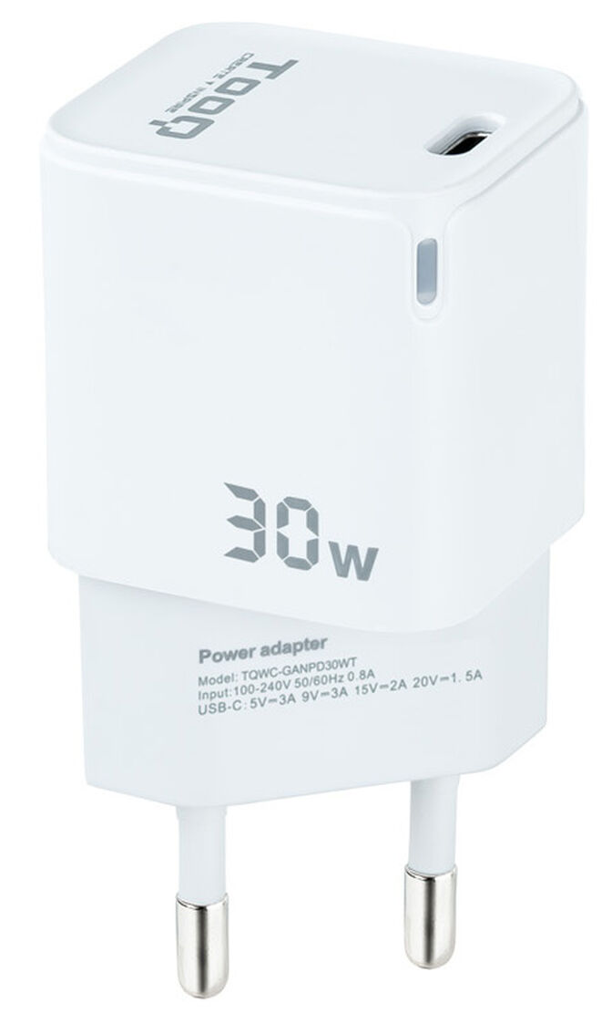 Cargador GaN Tooq USB-C/PD 30W image number 0