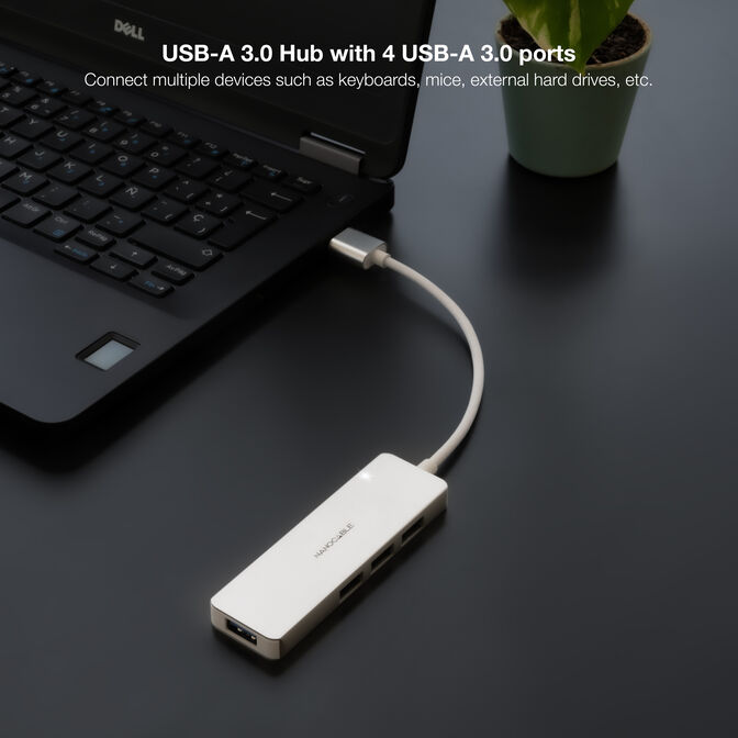 Hub Nanocable USB 3.0 4xUSB3.0. USB-A/M-USB 3.0/H ALUMINIO 18CM image number 2