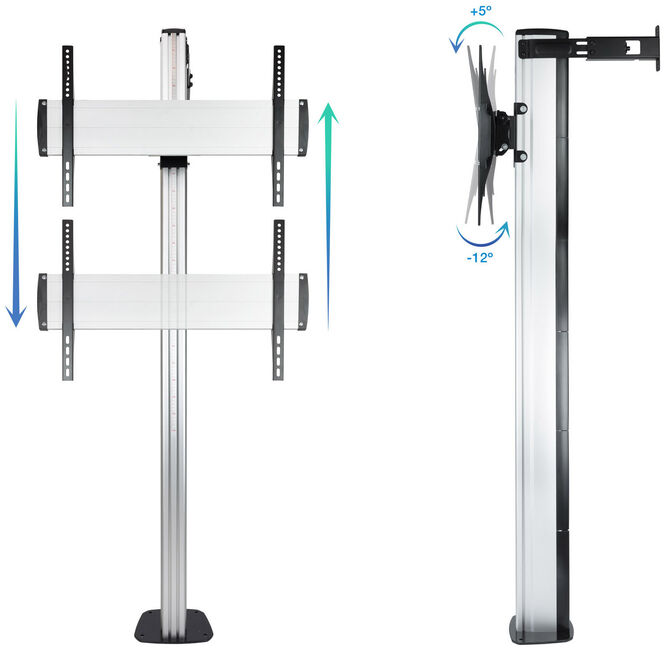 Soporte de Ch&atilde;o Tooq THE TOWER 37" a 70" M&aacute;x. 70Kg Alum&iacute;nio image number 2