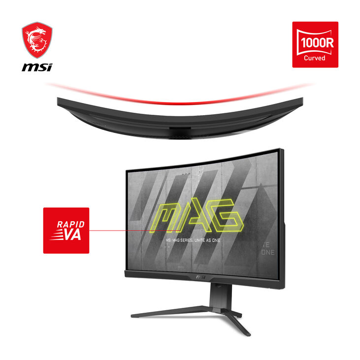 Monitor Curvo MSI 27" MAG 275CQRF QD VA WQHD 170Hz 1ms FreeSync Premium image number 2