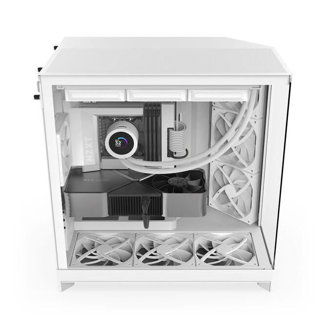 Torre E-ATX NZXT H9 Flow Blanca (2025) Cristal Templado image number 3