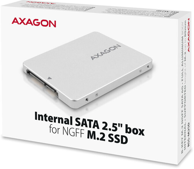 Caja Interno AXAGON RSS-M2SD SATA 2.5" para NGFF M.2 SSD, Aluminio Silver image number 7