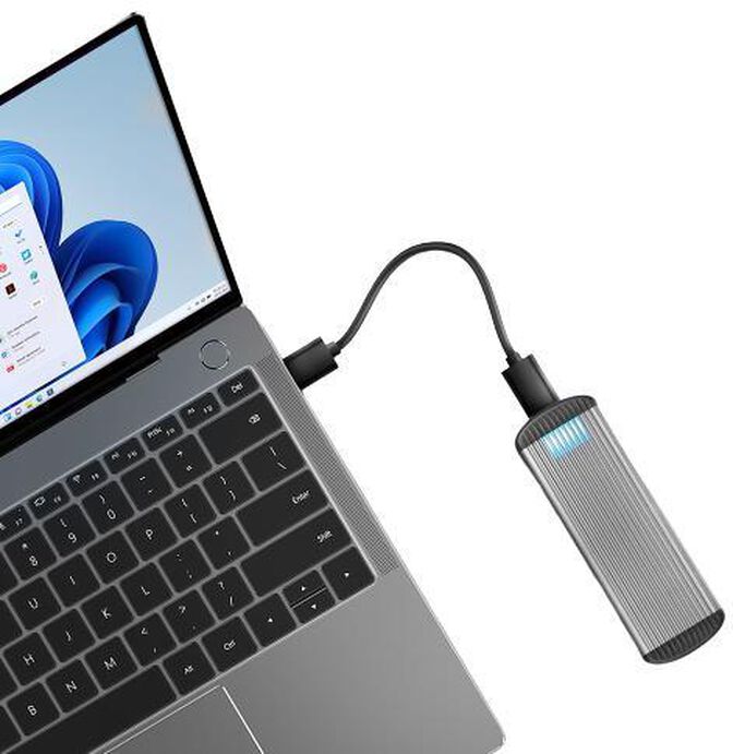 Caja SSD AXAGON EEM2-SA USB micro-B 3.2 Gen 1 - M.2 SATA SSD 30-80mm screwless RIBBED box image number 5