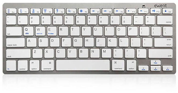Teclado Bluetooth Ewent Compacto IOS/Android/Windows Plata (PT) image number 0