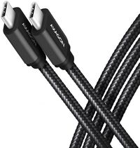 Cable de cargamento AXAGON BUCM3-CM10AB USB-C  <-> USB-C 3.2 Gen 1, 1m, PD 60W, 3A, ALU, braid, Negro