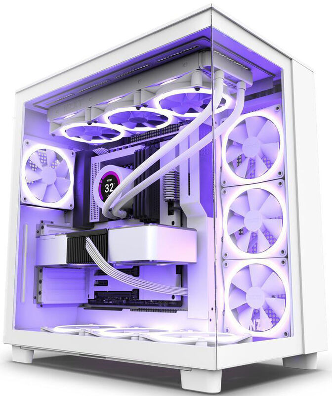 Torre ATX NZXT H9 Flow Blanca Cristal Templado image number 0