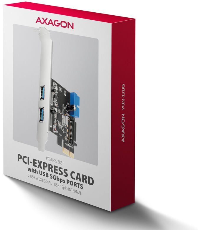 Adaptador PCIe AXAGON PCEU-232RS PCIe card - 2+2x USB 5Gbps port, SATA power image number 5