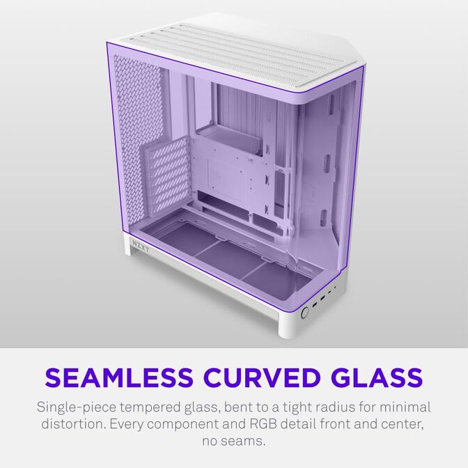 Torre ATX NZXT H6 Blanca Cristal Templado image number 3