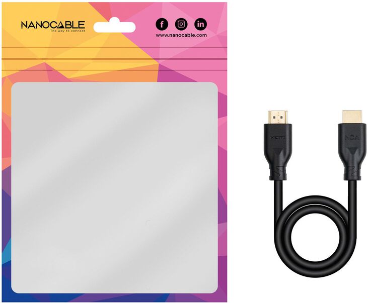 Cable HDMI V2.0 4K@60Hz 18Gbps Nanocable A M/M CCS 1 M Negro image number 4