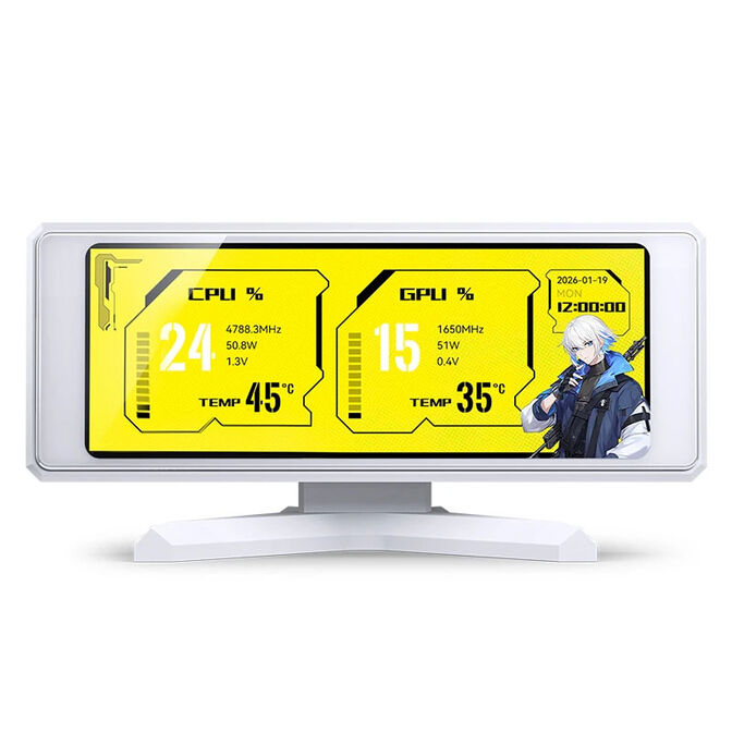 Monitor Port&aacute;til LCD IPS 3.39" Jonsbo DS339 USB Blanco image number 2