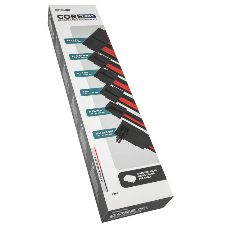 Kit Extensión Kolink Core Pro 12V-2x6 Type 2 - Jet Black/Racing Red image number 3