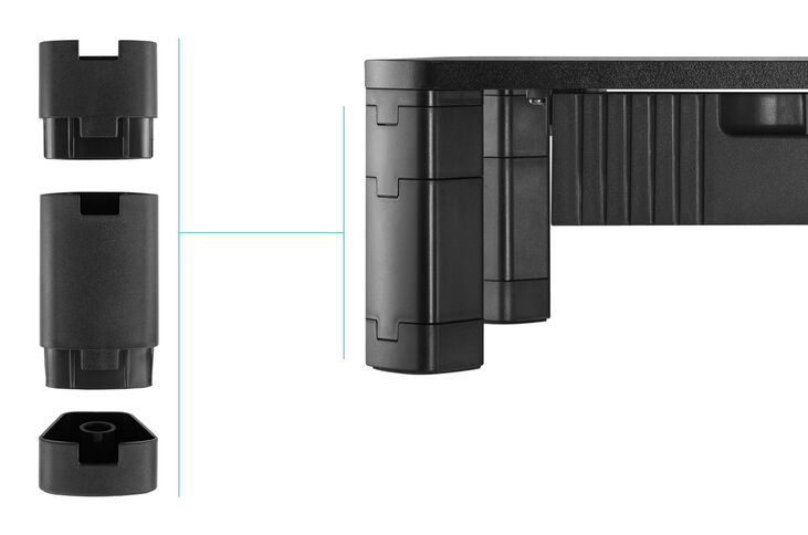 Soporte Elevador Ajustable Tooq para Monitores con Cajón Negro image number 2