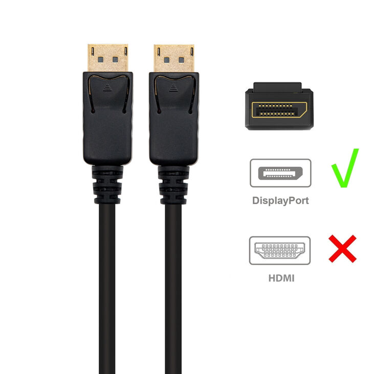 Cabo Ewent DisplayPort v1.2, 4k @ 60Hz, A/A AWG32, 2.0m, CU, shielded image number 1