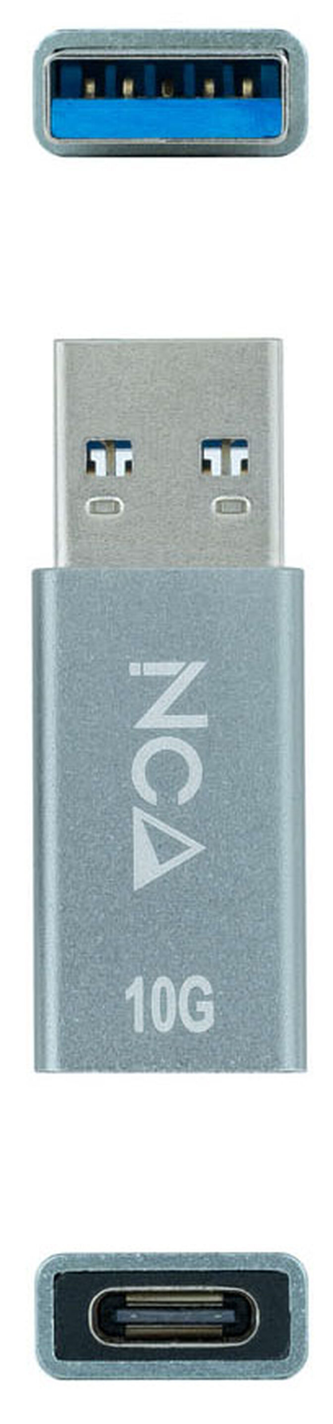 Adaptador USB-A 3.1 NanoCable USB-A/M para USB-C/F Gris image number 1