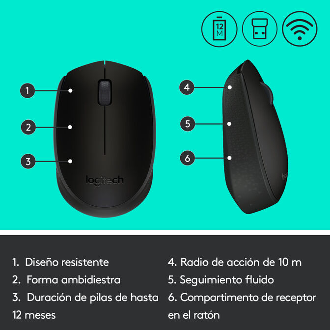 Rat&oacute;n Logitech M171 Wireless Negro image number 11