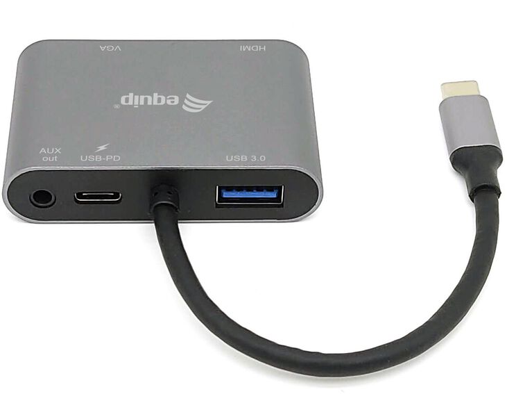 Adaptador Equip USB-C 5-in-1 Multiport PD 100W Gris image number 1