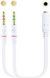 Cable de Divisão Audio NanoCable Jack 3,5/F 3 PINOS - 2x Jack 3,5/M 4 PINOS 20 CM Blanco image number null