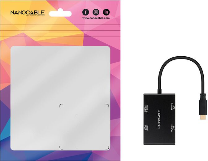Adaptador Nanocable USB-C > HDMI + DVI/H + DP/H + VGA/H image number 2