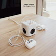 Cubo Nanocable con 3 Tomas y 3 USB con interruptor Blanco image number null