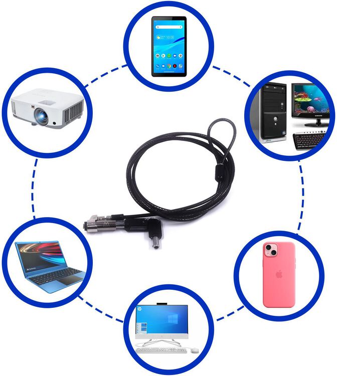 Candado de Seguridad Ewent EW1239 NanoSaver 1.8m con Llave image number 2